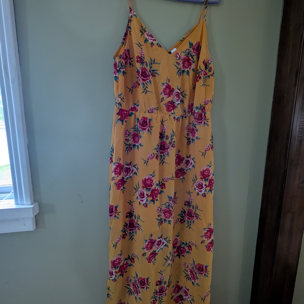 Divided Yellow Floral Dress